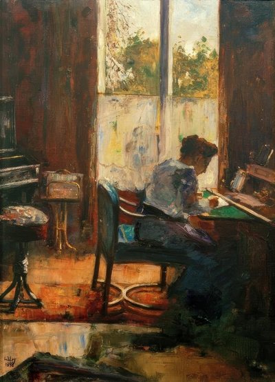 Woman at the Desk by Lesser Ury